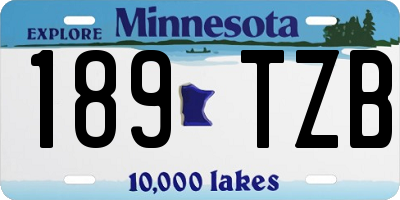 MN license plate 189TZB