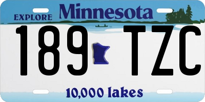 MN license plate 189TZC