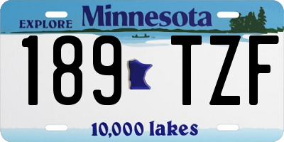 MN license plate 189TZF