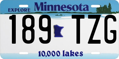 MN license plate 189TZG