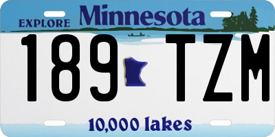 MN license plate 189TZM