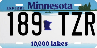 MN license plate 189TZR