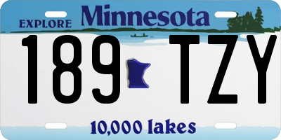 MN license plate 189TZY