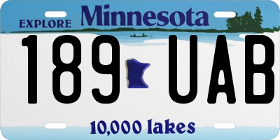 MN license plate 189UAB
