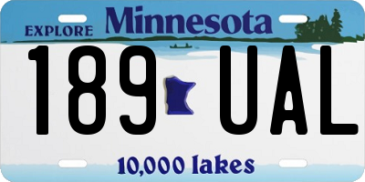 MN license plate 189UAL