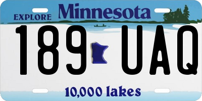 MN license plate 189UAQ