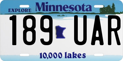 MN license plate 189UAR