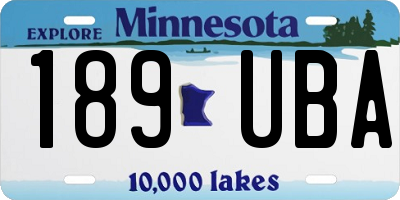 MN license plate 189UBA