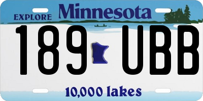 MN license plate 189UBB