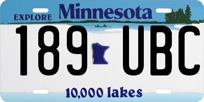 MN license plate 189UBC