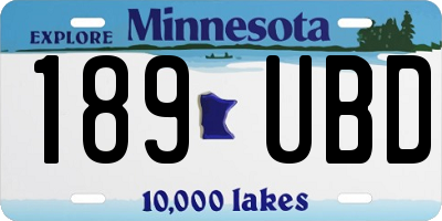 MN license plate 189UBD