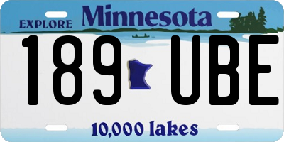 MN license plate 189UBE