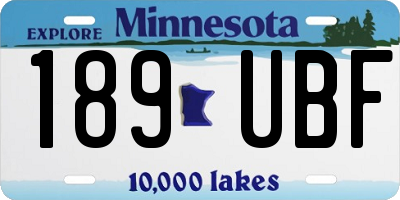MN license plate 189UBF