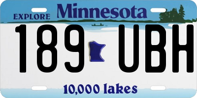 MN license plate 189UBH