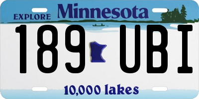 MN license plate 189UBI