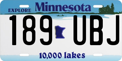 MN license plate 189UBJ