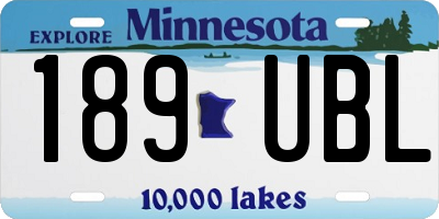 MN license plate 189UBL