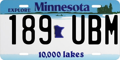 MN license plate 189UBM