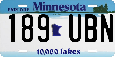 MN license plate 189UBN