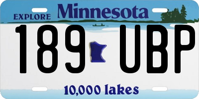 MN license plate 189UBP