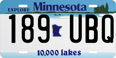 MN license plate 189UBQ
