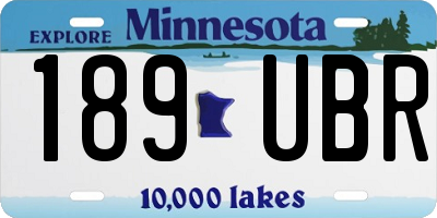 MN license plate 189UBR