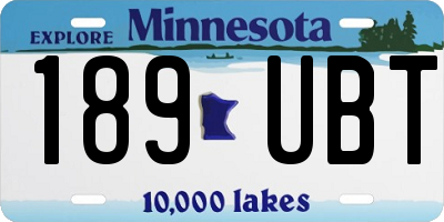 MN license plate 189UBT