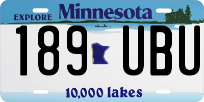MN license plate 189UBU