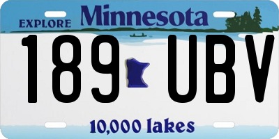 MN license plate 189UBV
