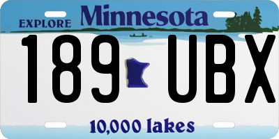 MN license plate 189UBX