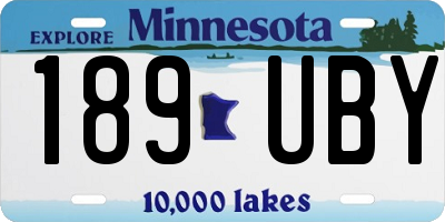 MN license plate 189UBY