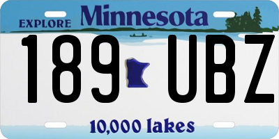 MN license plate 189UBZ