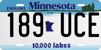 MN license plate 189UCE