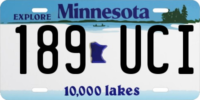 MN license plate 189UCI
