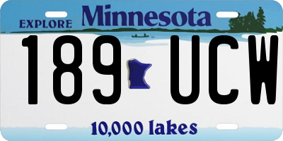 MN license plate 189UCW