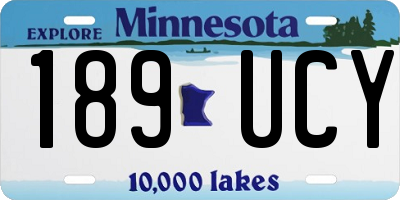 MN license plate 189UCY