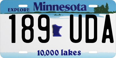 MN license plate 189UDA