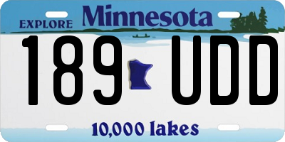 MN license plate 189UDD