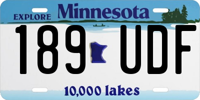 MN license plate 189UDF