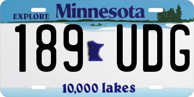 MN license plate 189UDG