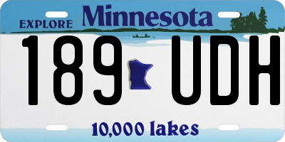 MN license plate 189UDH