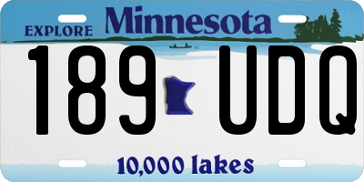 MN license plate 189UDQ