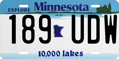 MN license plate 189UDW