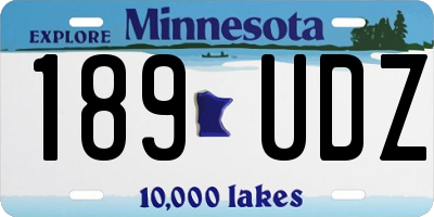 MN license plate 189UDZ