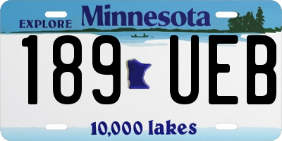 MN license plate 189UEB