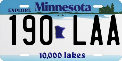 MN license plate 190LAA