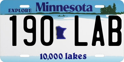 MN license plate 190LAB