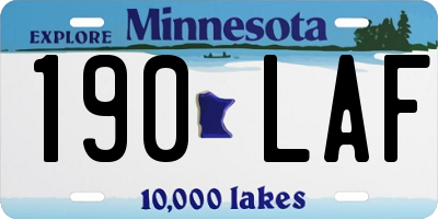 MN license plate 190LAF