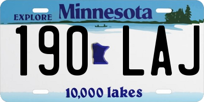 MN license plate 190LAJ