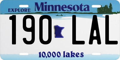 MN license plate 190LAL